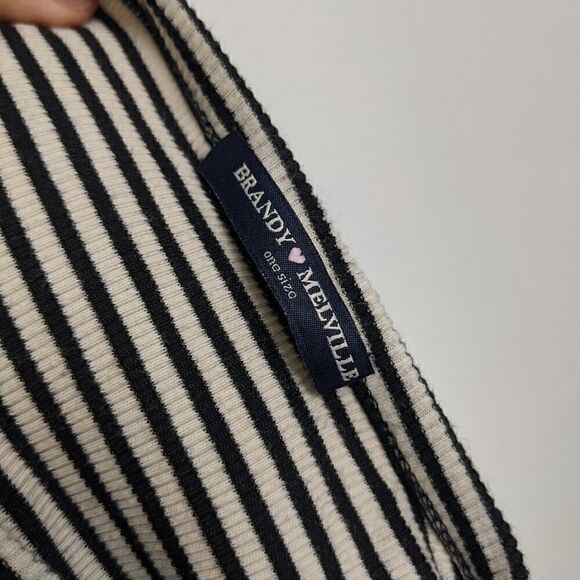 Brandy Melville striped black and white dress short sleeve mini One size - Picture 4 of 6